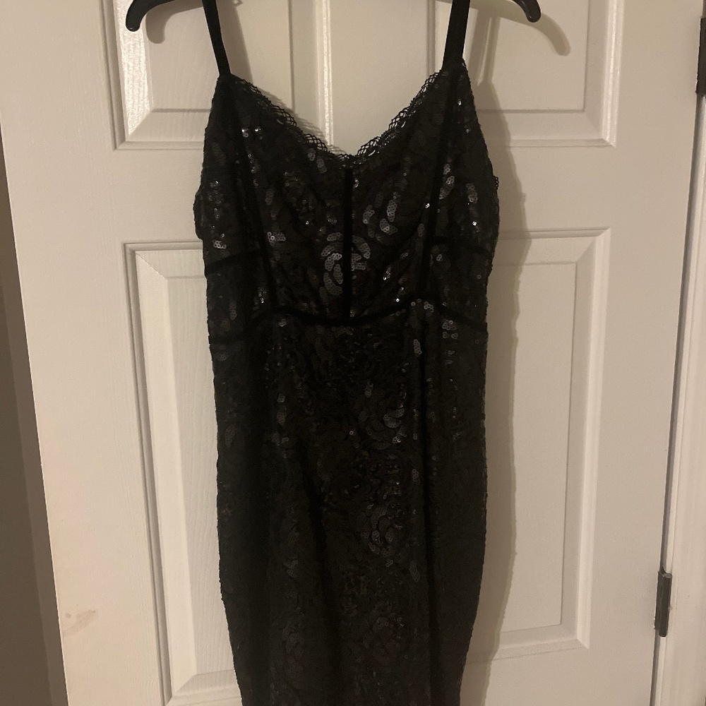 Sequin black cocktail dress